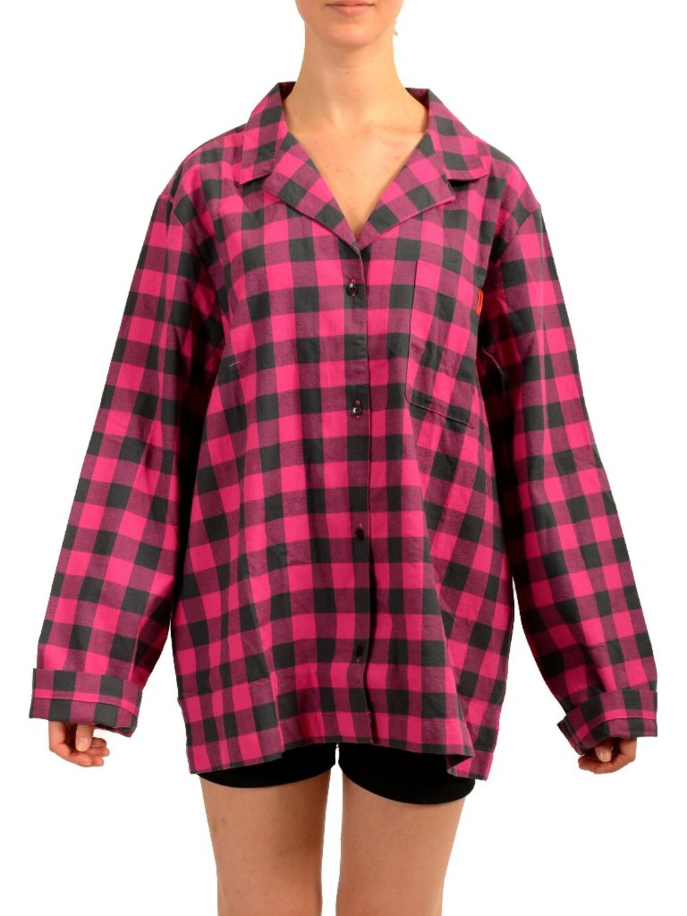 Hugo Boss Women's "Flanella" Plaid Long Sleeve Flannel Pajama Shirt US M IT 42
